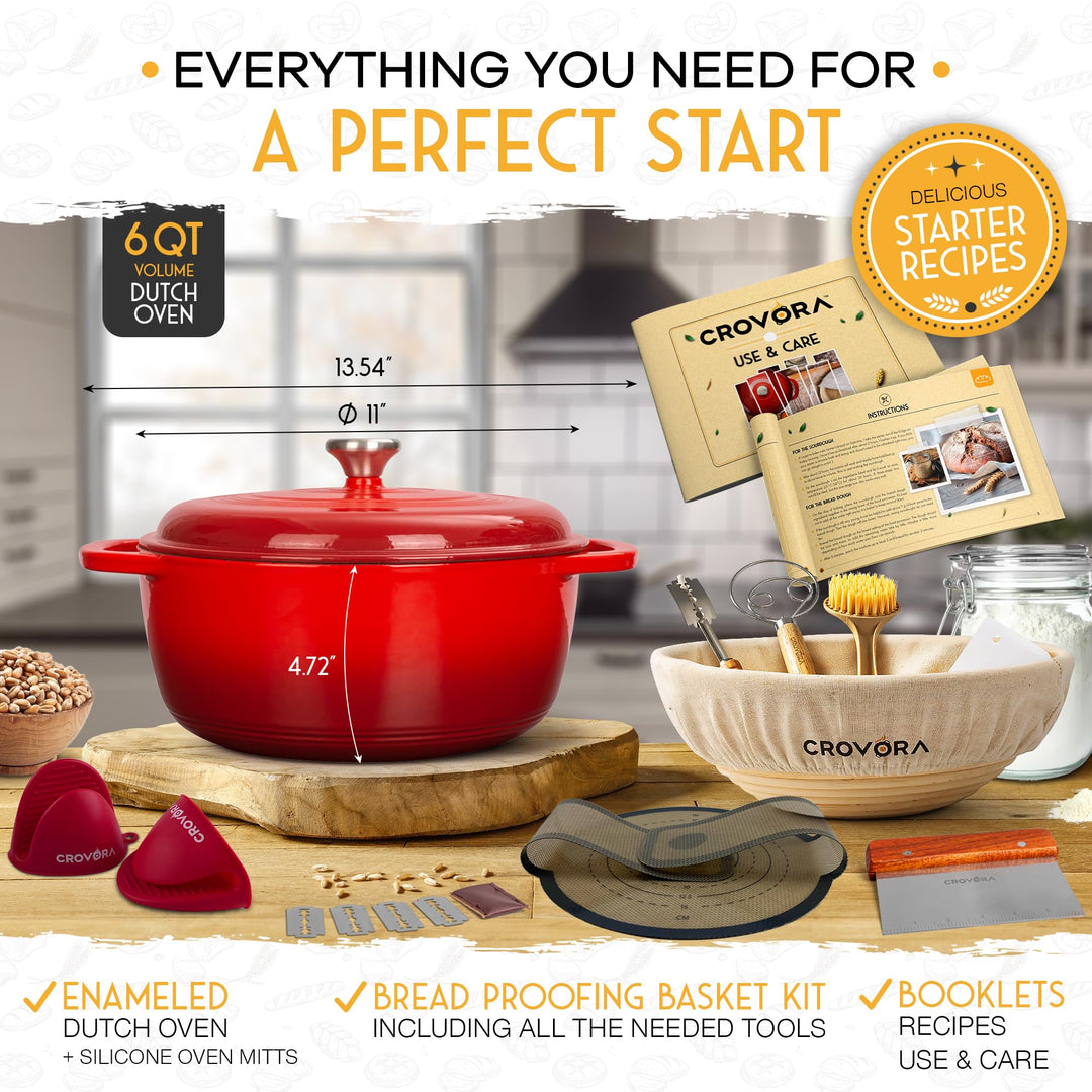 ULTIMATE BREAD MASTER KIT - ENAMELED CAST IRON DUTCH OVEN
