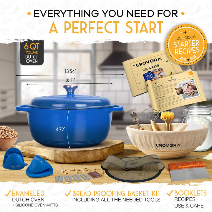 ULTIMATE BREAD MASTER KIT - ENAMELED CAST IRON DUTCH OVEN
