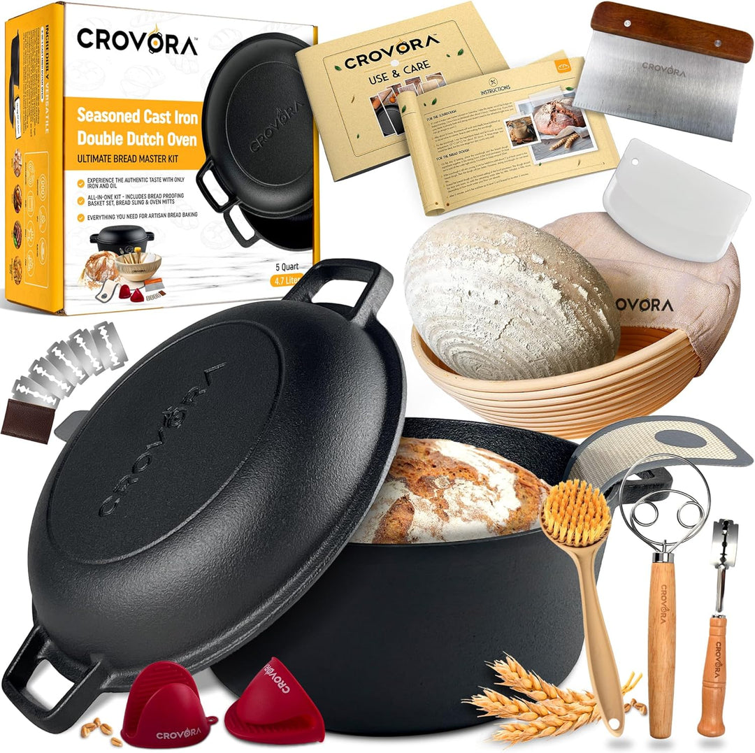 ULTIMATE BREAD MASTER KIT PRE-SEASONED CAST IRON DUTCH OVEN