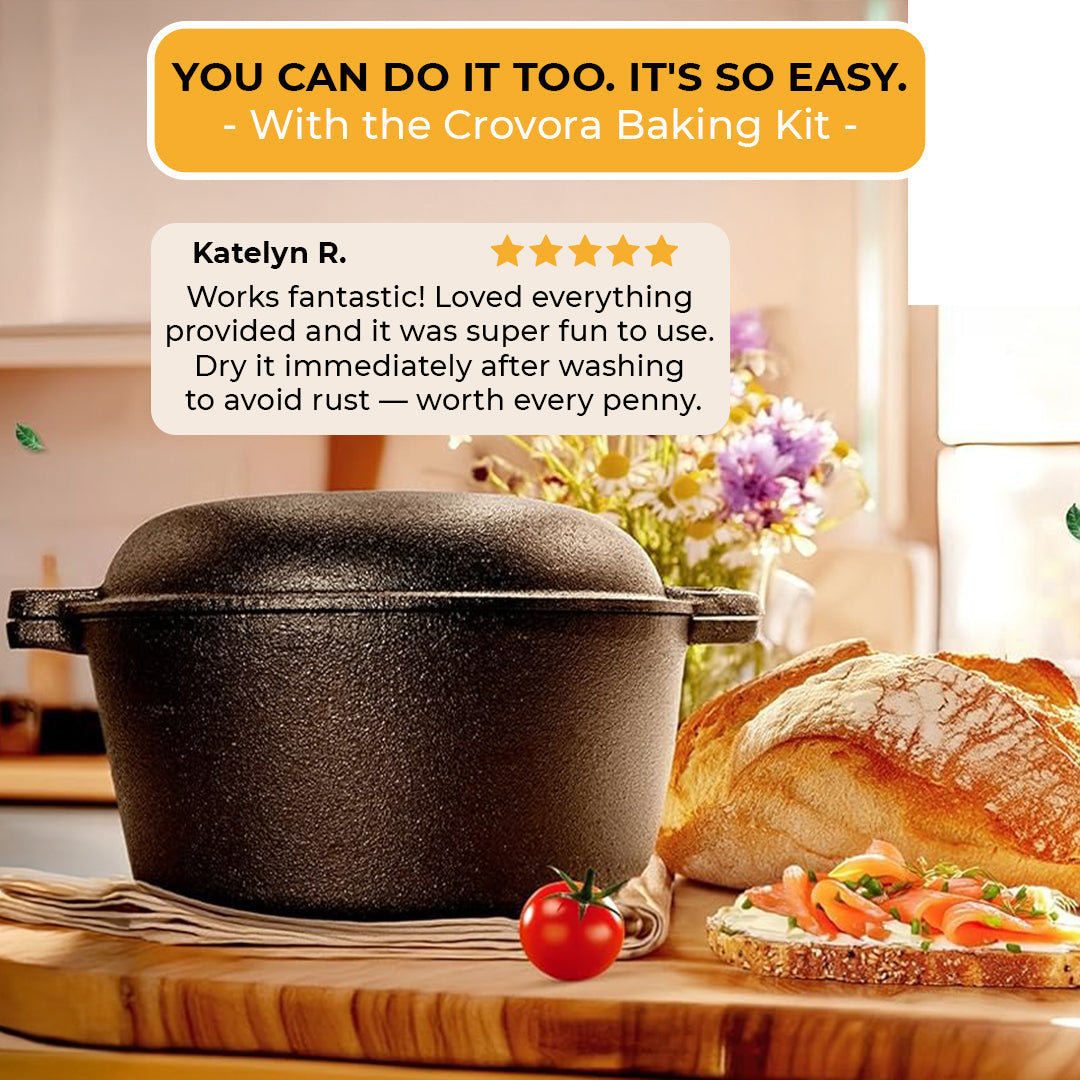 ULTIMATE BREAD MASTER KIT - PRE-SEASONED CAST IRON DUTCH OVEN