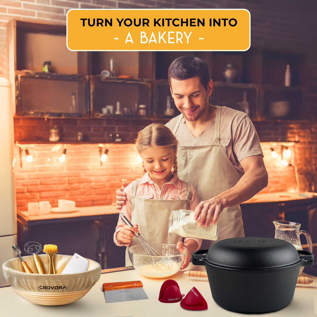 ULTIMATE BREAD MASTER KIT - PRE-SEASONED CAST IRON DUTCH OVEN