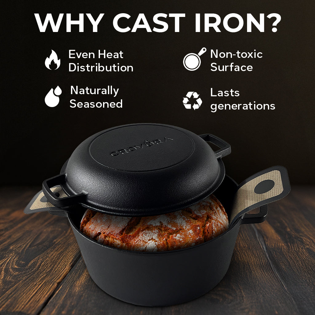 ULTIMATE BREAD MASTER KIT - PRE-SEASONED CAST IRON DUTCH OVEN